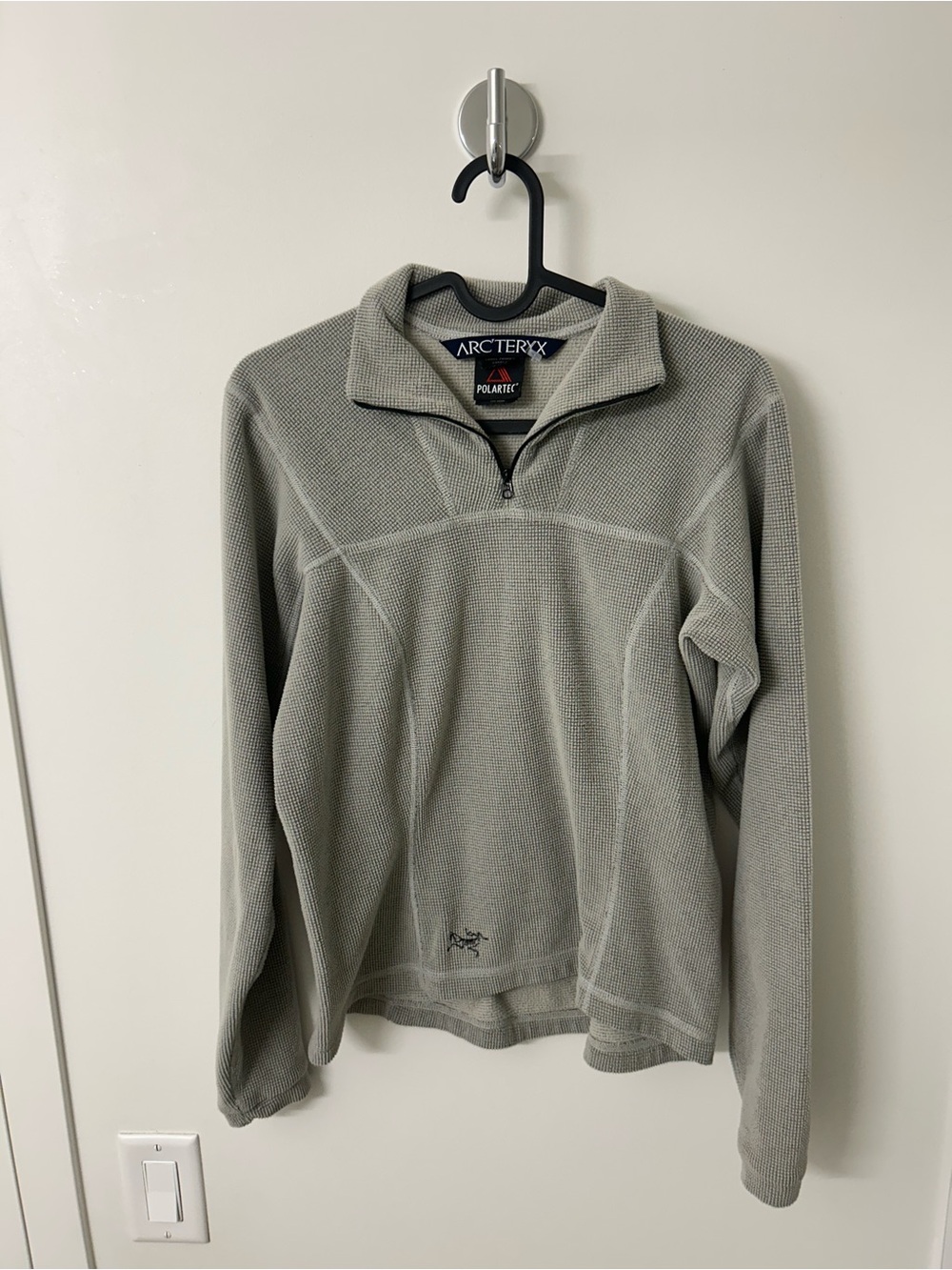 ⁠Arc'teryx Polartec Half Zip Fleece Pullover Sweater Light Grey Women's S⁠